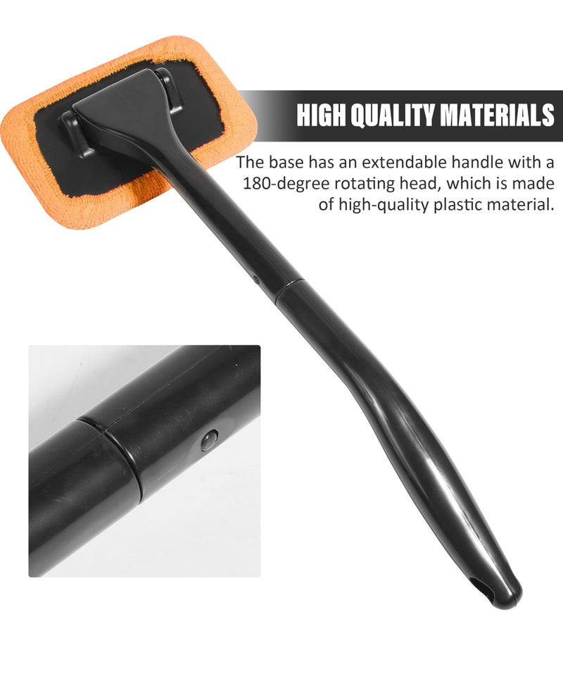 RACOONA Windshield Cleaning Tool,Car Cleaning Window Tool,Car Window Cleaner Tool,Car Accessories Car Window Cleaner with Unbreakable Extendable Handle and Microfiber Cloth for Auto Glass Wiper Car - Image 4